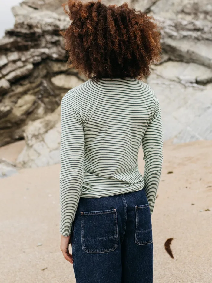 Finisterre Tops and TShirts Women Eldon Long Sleeve TShirt Pine Shadowecrutea Green