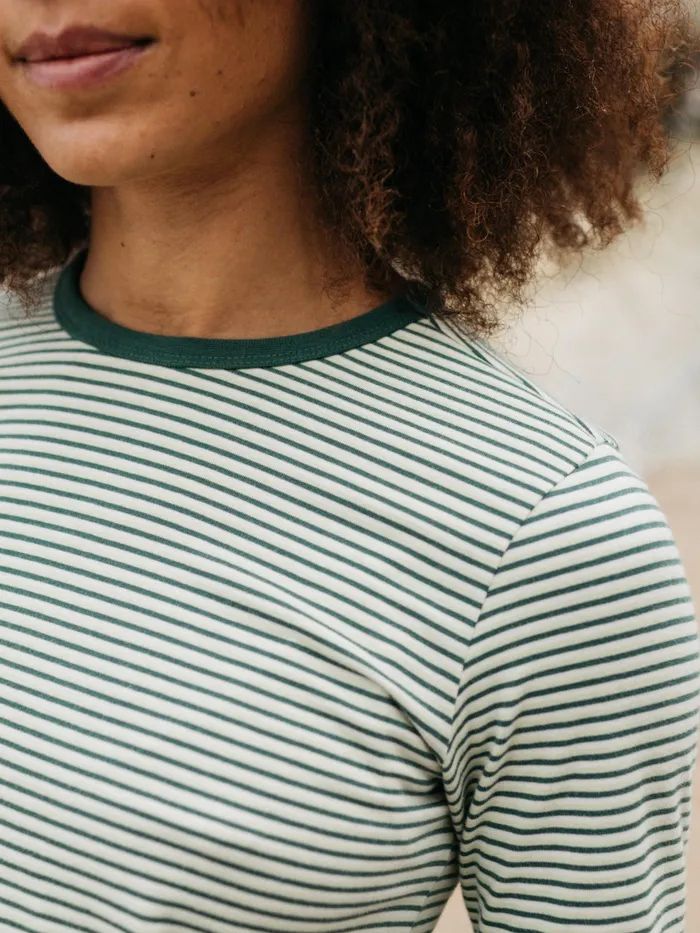 Finisterre Tops and TShirts Women Eldon Long Sleeve TShirt Pine Shadowecrutea Green