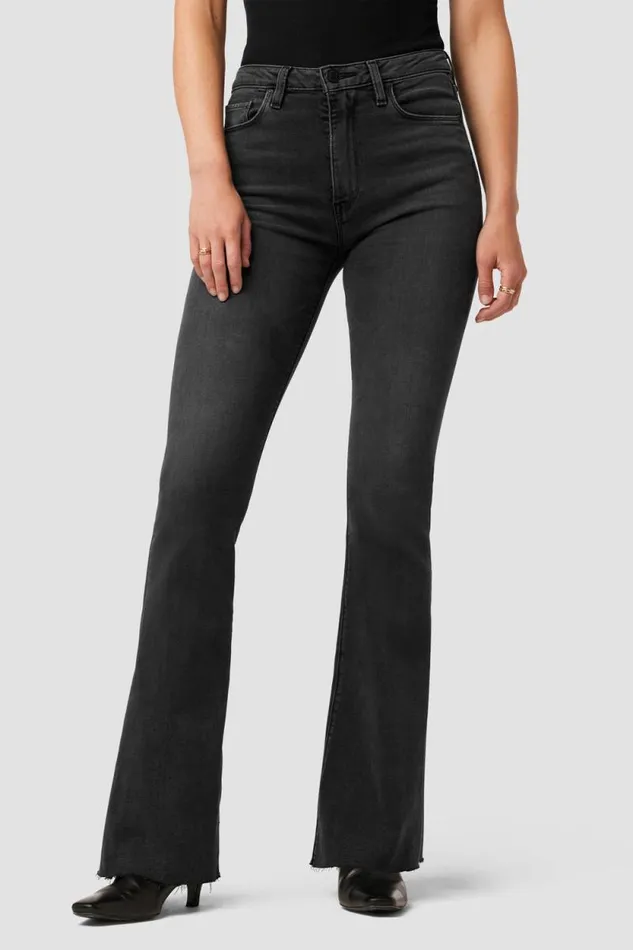 Flare Women Hudson Jeans Holly HighRise Flare Petite Jean Washed Black