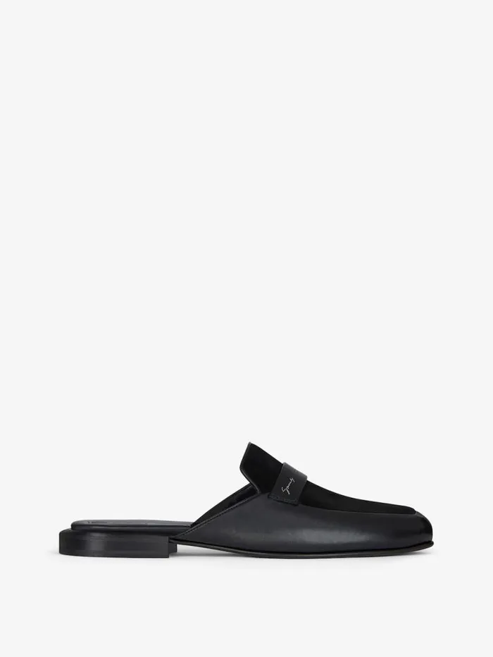 Flat Mules In Leather And Suede Black Men Givenchy Boots and Loafers