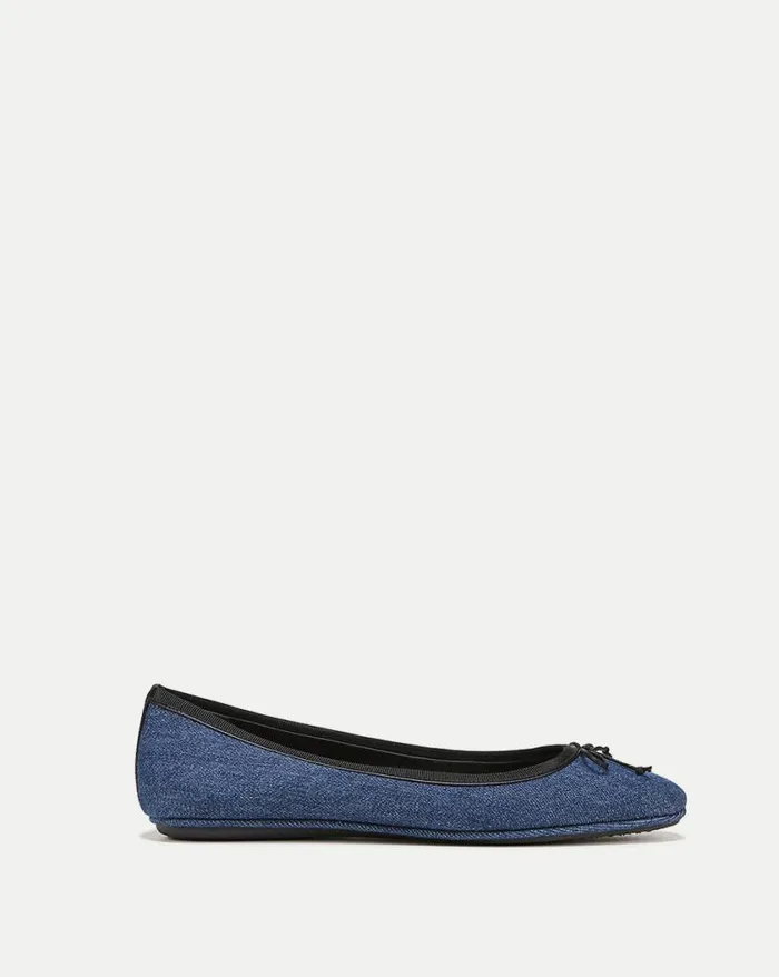Flats and Loafers Shop Veronica Beard Beatrix Denim Ballet Flat Blue