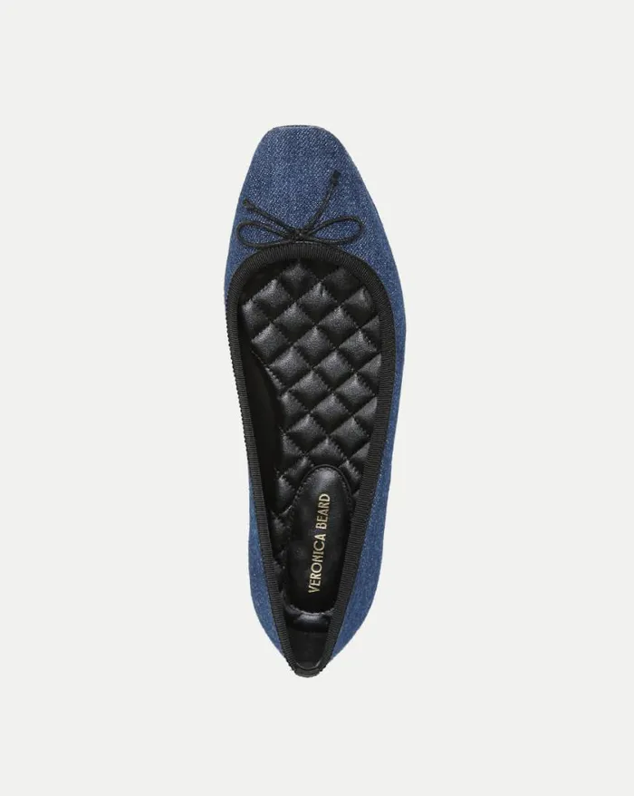 Flats and Loafers Shop Veronica Beard Beatrix Denim Ballet Flat Blue