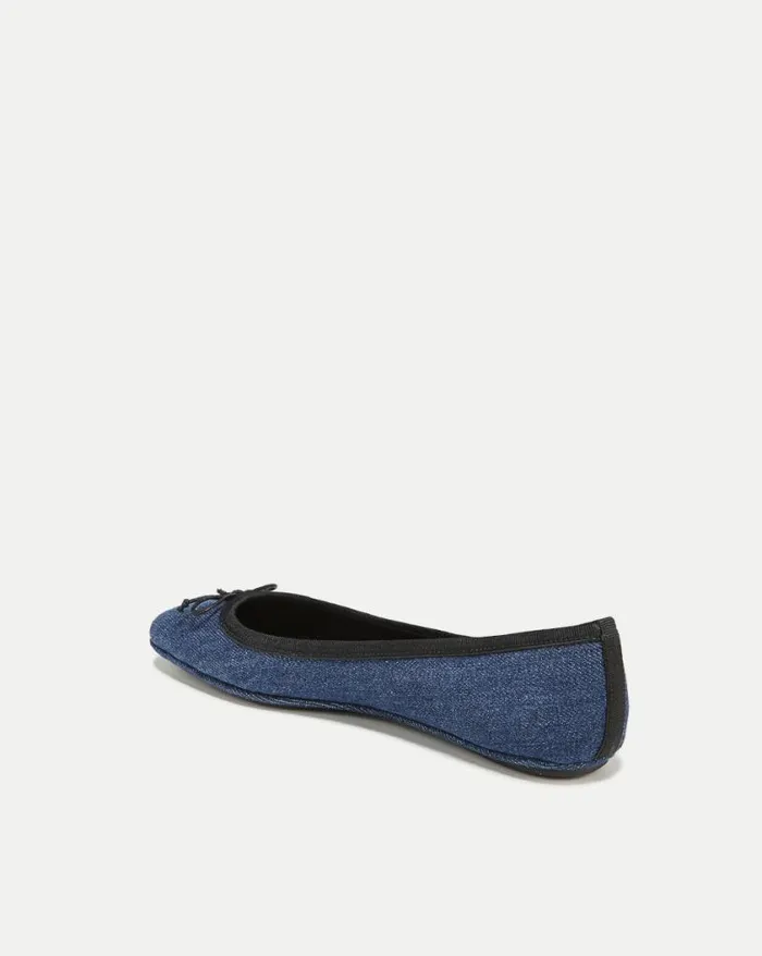 Flats and Loafers Shop Veronica Beard Beatrix Denim Ballet Flat Blue