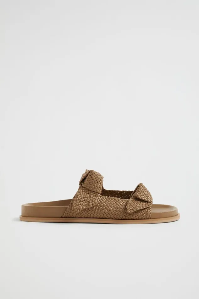 Flats Woman Seed Heritage Penelope Knot Slide Cashew