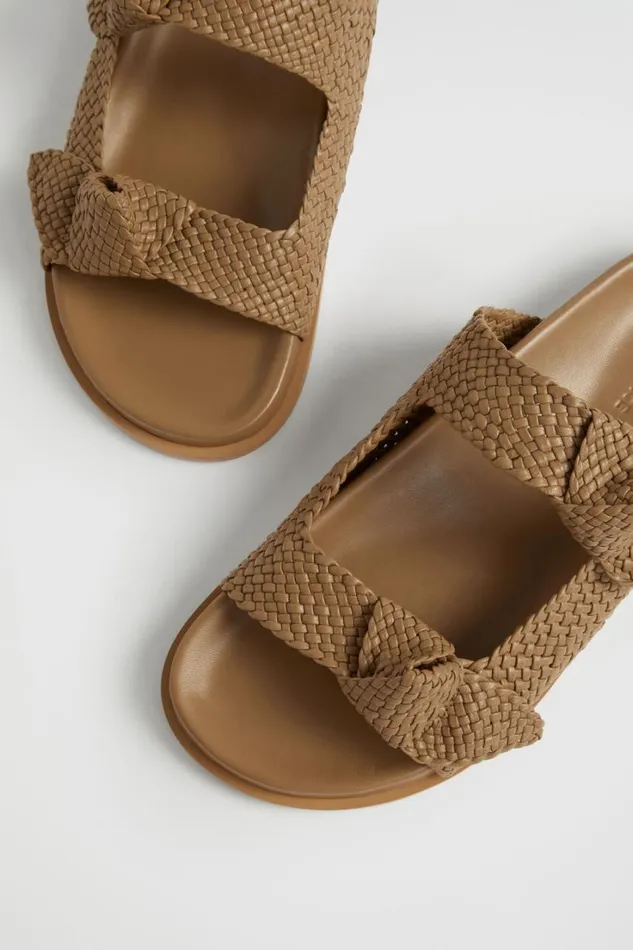 Flats Woman Seed Heritage Penelope Knot Slide Cashew