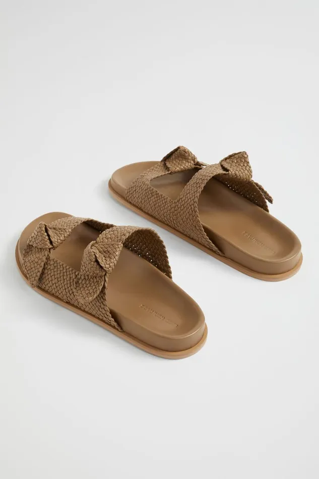 Flats Woman Seed Heritage Penelope Knot Slide Cashew