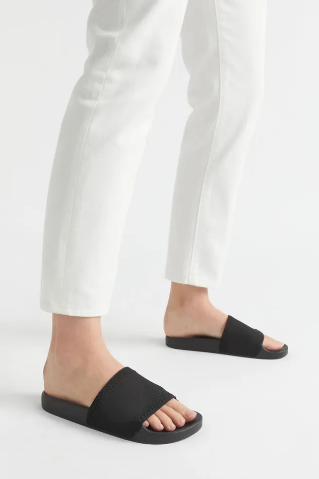 Flats Woman Seed Heritage Seed Knit Pool Slide Black