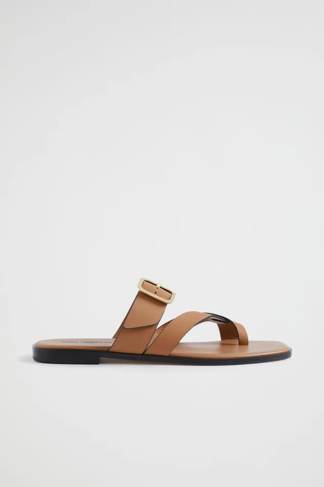 Flats Woman Seed Heritage Sutton Buckle Slide Caramel