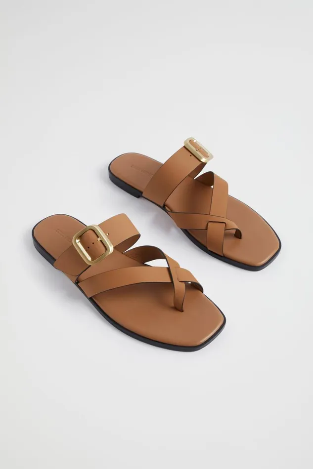 Flats Woman Seed Heritage Sutton Buckle Slide Caramel