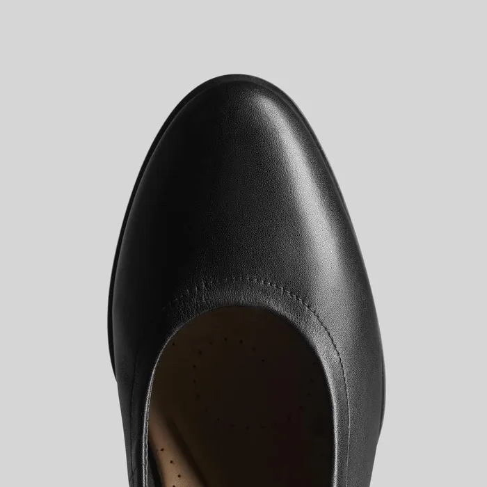 Freva 55 Court Black Leather Women Clarks Dress Shoes