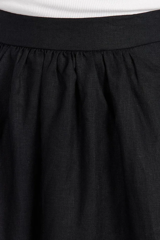 GEMIMA BLACK LINEN MIDI SKIRT Women DISSH Midi