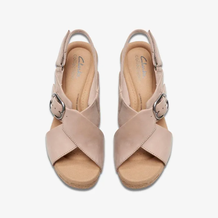Giselle Dove Sand Nubuck Women Clarks Sandals and Flip Flops