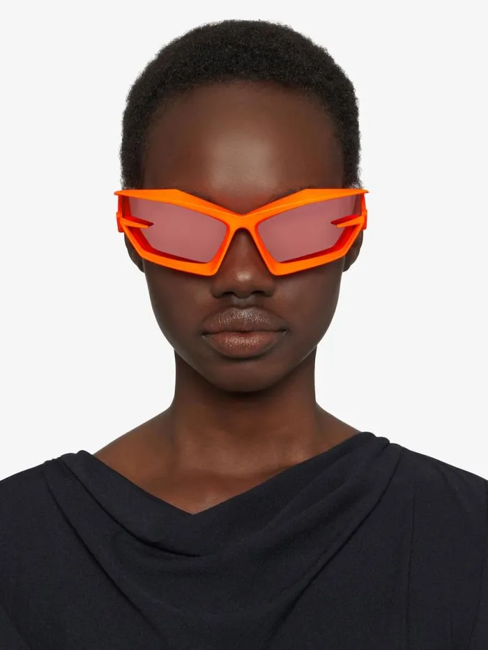 Giv Cut Unisex Injected Sunglasses Orange Fluo WomenMen Givenchy Sunglasses