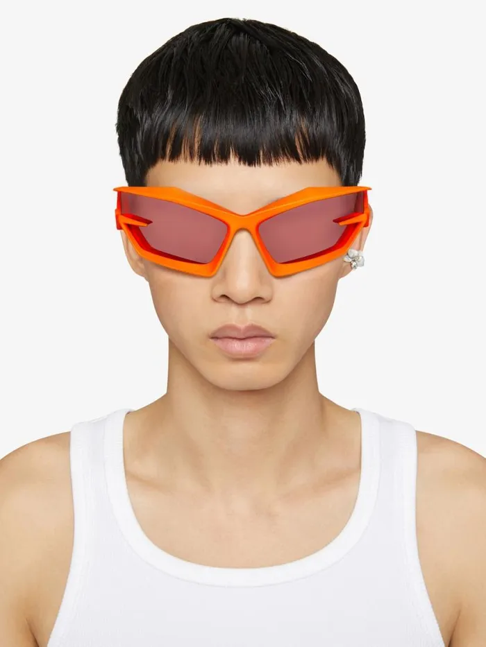 Giv Cut Unisex Injected Sunglasses Orange Fluo WomenMen Givenchy Sunglasses