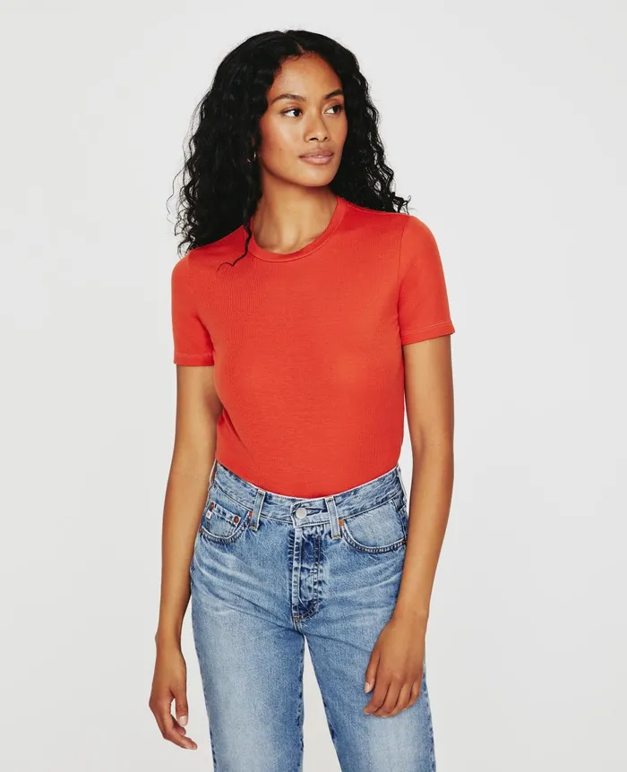 Gray Boy Tee Terra Cotta Women AG Jeans Tees and Tanks