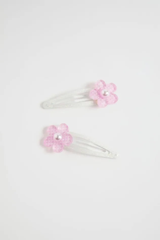 Hair Accessories Girl Seed Heritage Gingham Pearl Flower Snaps Multi