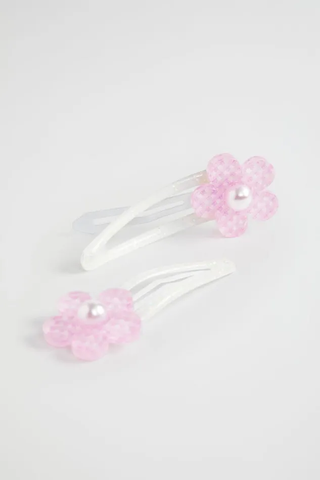 Hair Accessories Girl Seed Heritage Gingham Pearl Flower Snaps Multi