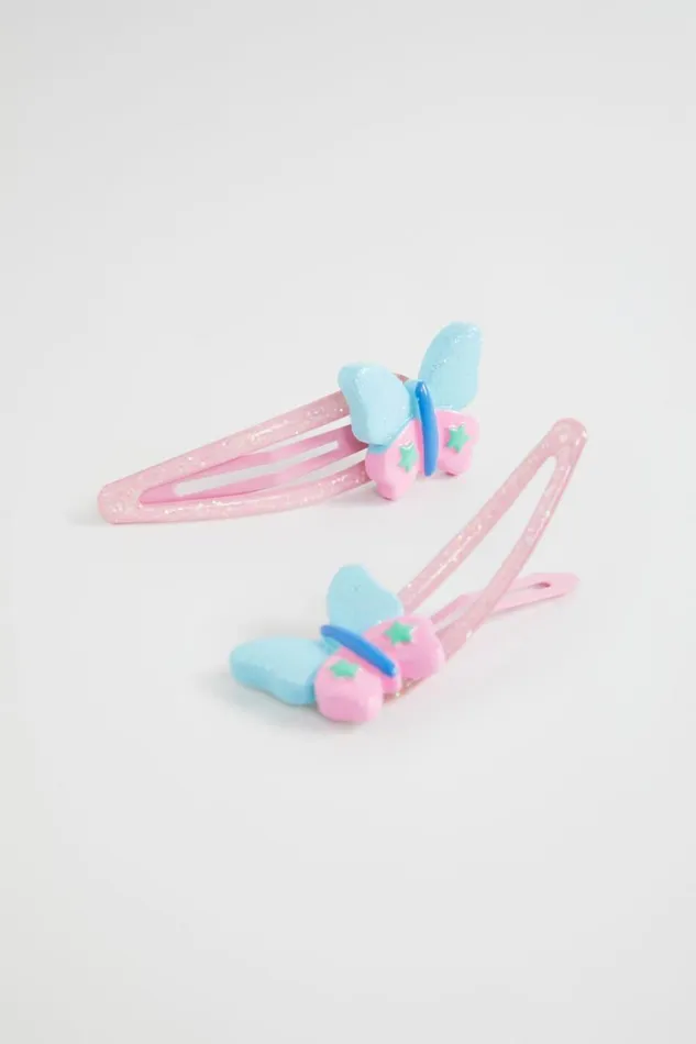 Hair Accessories Girl Seed Heritage Glitter Butterfly Snaps Multi