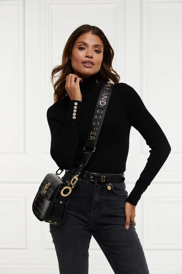 Holland Cooper Abbot Bag Strap Black Gold Women Bags Holland Cooper Abbot Bag Strap Black Gold Women Bags