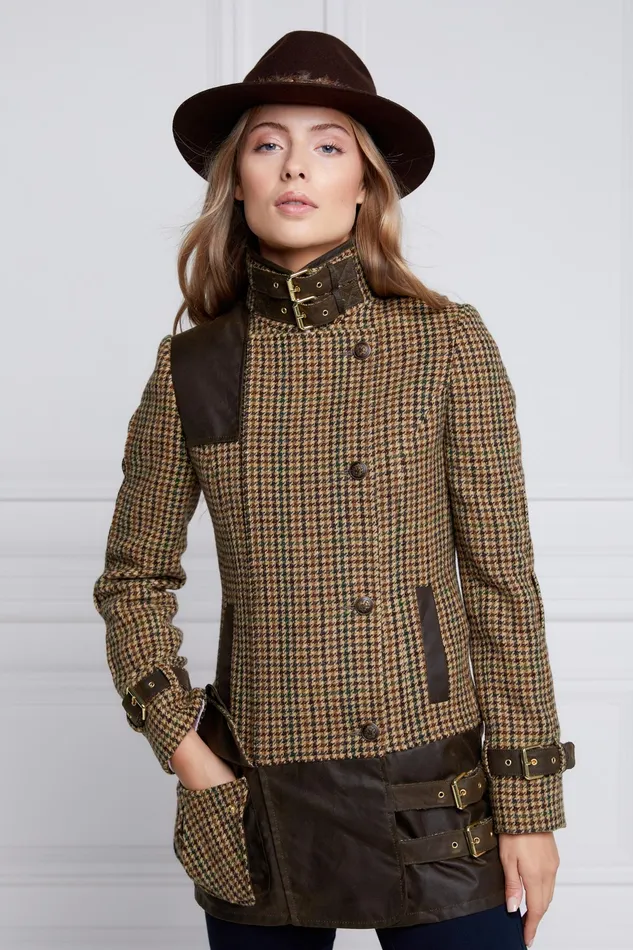Holland Cooper Balmoral Field Jacket Hailes Green Tweed Women Jackets