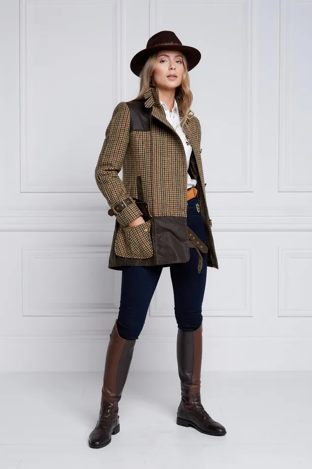 Holland Cooper Balmoral Field Jacket Hailes Green Tweed Women Jackets