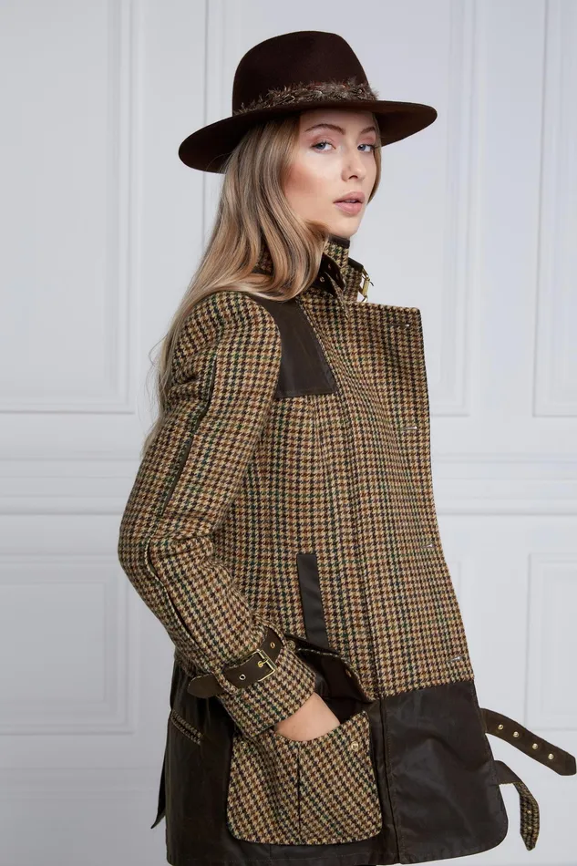 Holland Cooper Balmoral Field Jacket Hailes Green Tweed Women Jackets