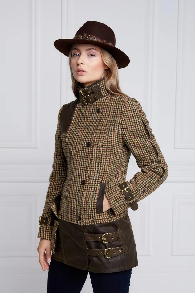 Holland Cooper Balmoral Field Jacket Hailes Green Tweed Women Jackets