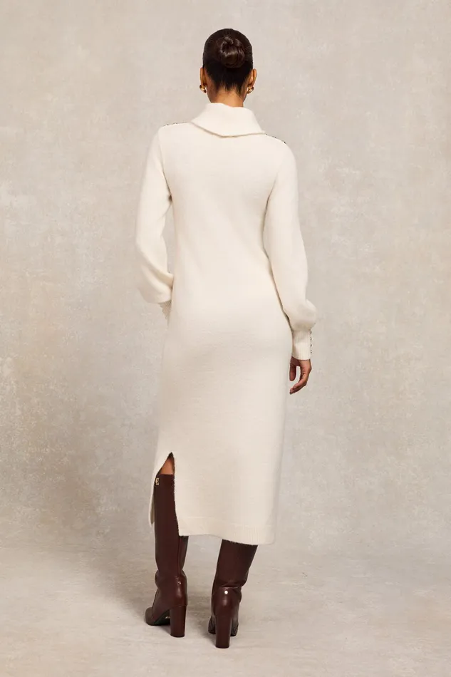 Holland Cooper Berkeley Roll Neck Dress Natural Women Dresses Holland Cooper Berkeley Roll Neck Dress Natural Women Dresses