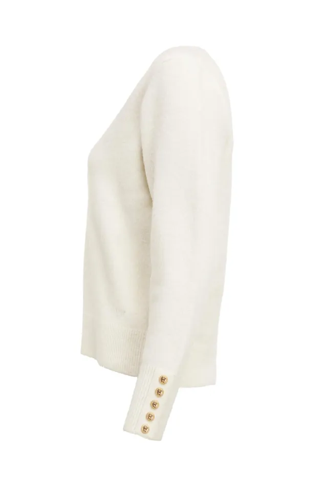 Holland Cooper Berkeley VNeck Knit Natural Women Knitwear Holland Cooper Berkeley VNeck Knit Natural Women Knitwear