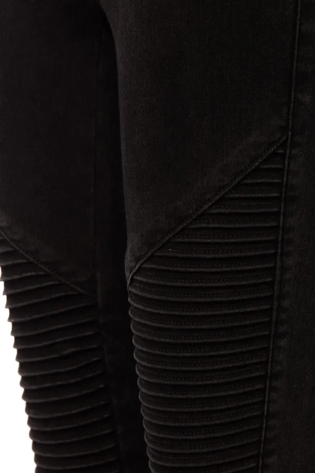 Holland Cooper Biker Jean Washed Black Women Jeans