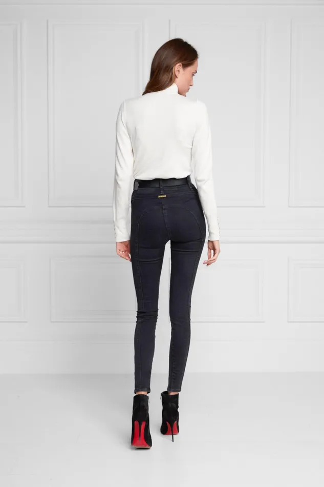 Holland Cooper Biker Jean Washed Black Women Jeans