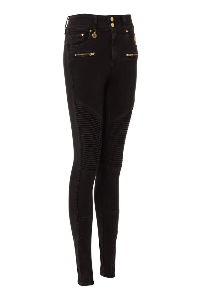 Holland Cooper Biker Jean Washed Black Women Jeans