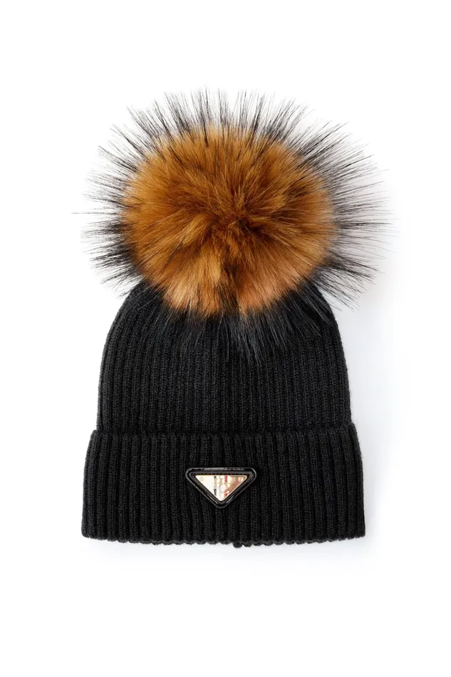 Holland Cooper Burghley Bobble Hat Black Women Hats and Headbands