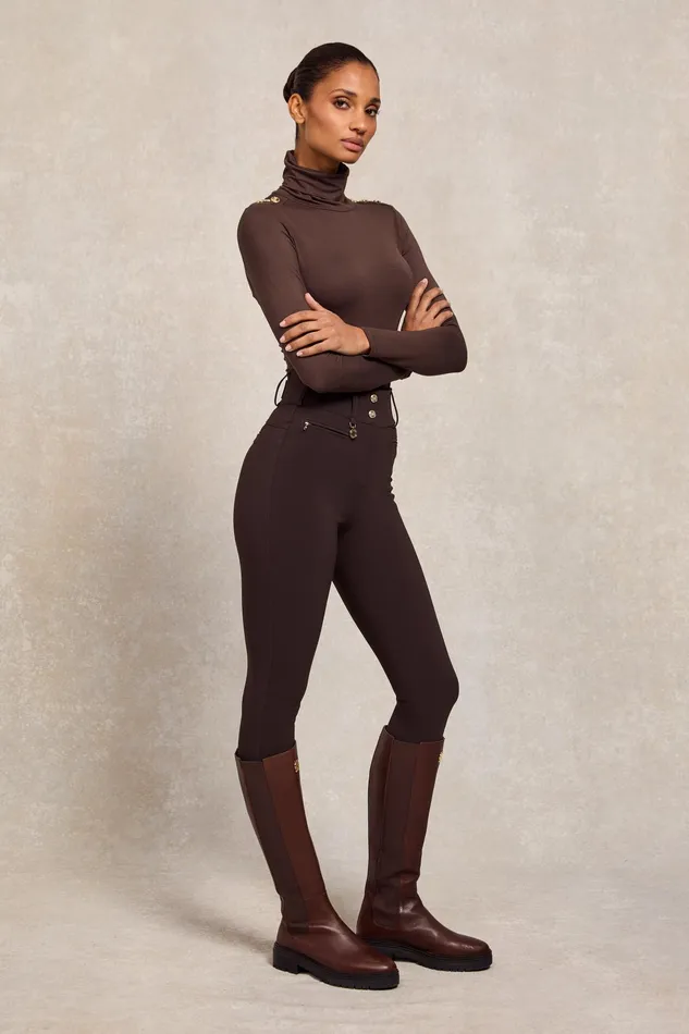Holland Cooper Contour Trouser Chocolate Women Trousers Holland Cooper Contour Trouser Chocolate Women Trousers
