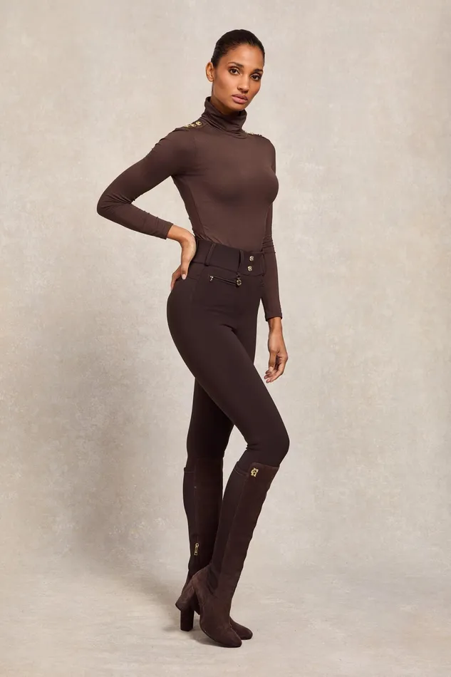 Holland Cooper Contour Trouser Chocolate Women Trousers Holland Cooper Contour Trouser Chocolate Women Trousers