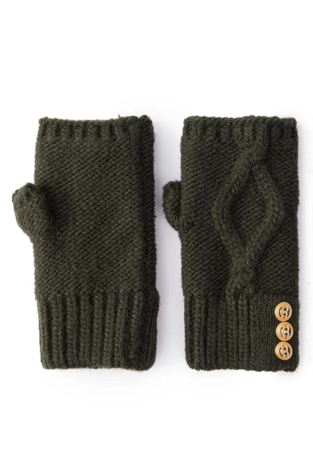 Holland Cooper Cortina Fingerless Gloves Fern Green Women Gloves Holland Cooper Cortina Fingerless Gloves Fern Green Women Gloves