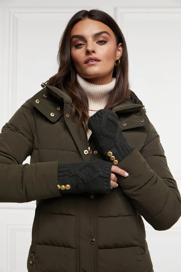 Holland Cooper Cortina Fingerless Gloves Fern Green Women Gloves Holland Cooper Cortina Fingerless Gloves Fern Green Women Gloves