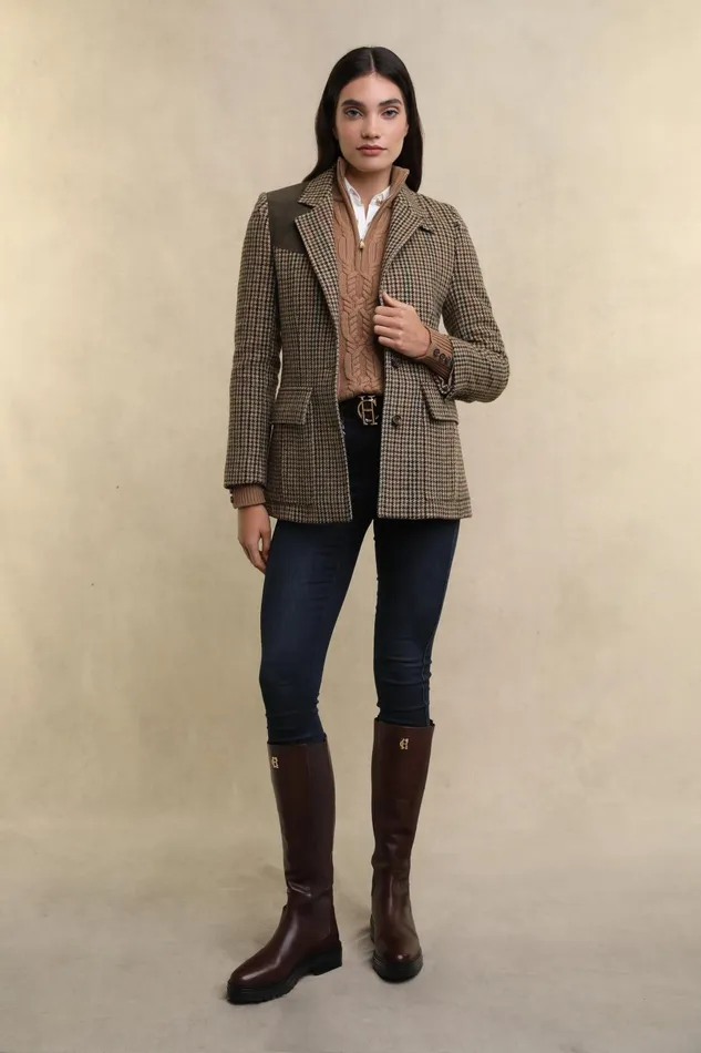 Holland Cooper Country Cable Quarter Zip Knit Caramel Women Knitwear Holland Cooper Country Cable Quarter Zip Knit Caramel Women Knitwear