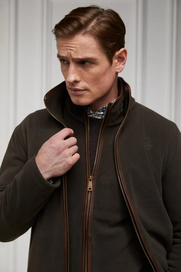 Holland Cooper Country Fleece Jacket Khaki Men Fleeces
