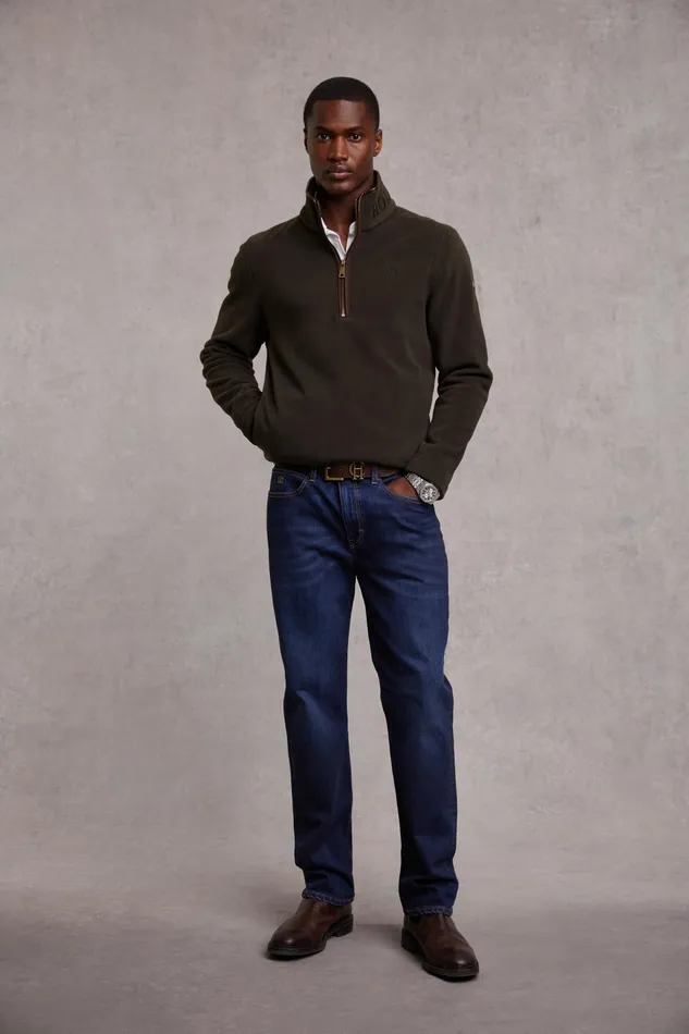 Holland Cooper Country Fleece Quarter Zip Khaki Men Fleeces Holland Cooper Country Fleece Quarter Zip Khaki Men Fleeces