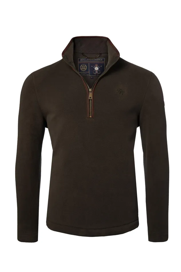 Holland Cooper Country Fleece Quarter Zip Khaki Men Fleeces Holland Cooper Country Fleece Quarter Zip Khaki Men Fleeces