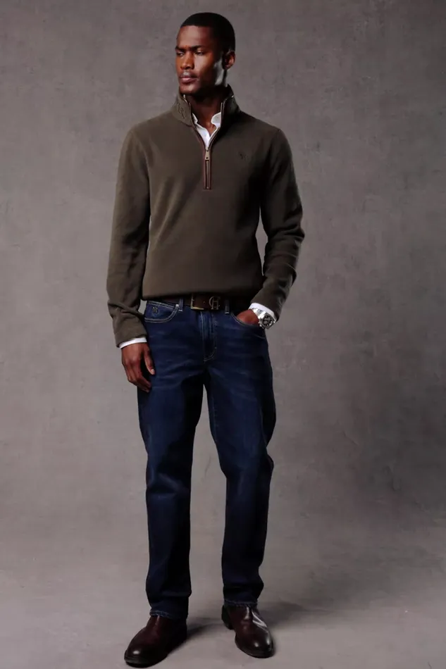 Holland Cooper Country Fleece Quarter Zip Khaki Men Fleeces Holland Cooper Country Fleece Quarter Zip Khaki Men Fleeces
