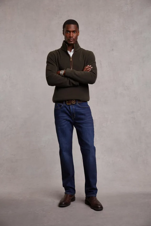 Holland Cooper Country Fleece Quarter Zip Khaki Men Fleeces Holland Cooper Country Fleece Quarter Zip Khaki Men Fleeces