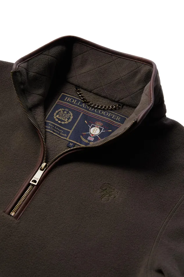 Holland Cooper Country Fleece Quarter Zip Khaki Men Fleeces Holland Cooper Country Fleece Quarter Zip Khaki Men Fleeces