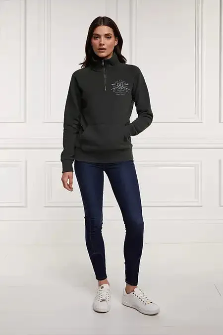 Holland Cooper Crest Zip Henley Racing Green Women Henley Holland Cooper Crest Zip Henley Racing Green Women Henley