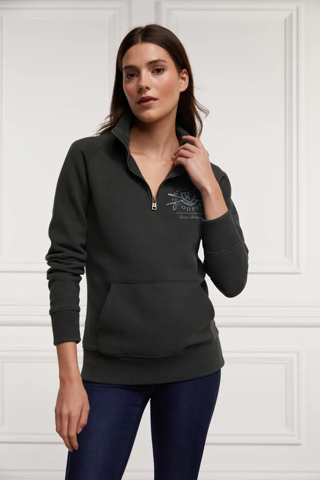 Holland Cooper Crest Zip Henley Racing Green Women Henley Holland Cooper Crest Zip Henley Racing Green Women Henley