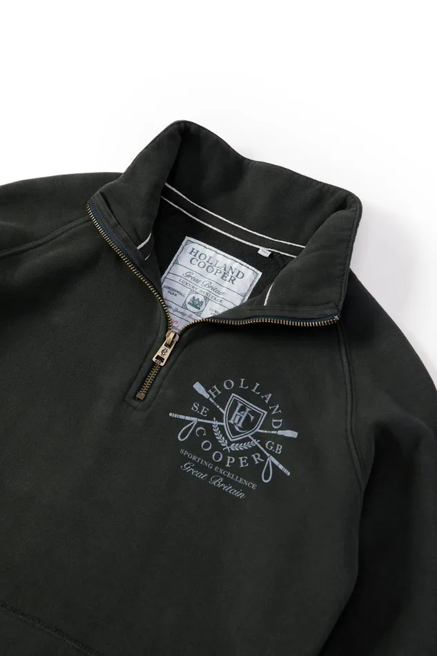 Holland Cooper Crest Zip Henley Racing Green Women Henley Holland Cooper Crest Zip Henley Racing Green Women Henley