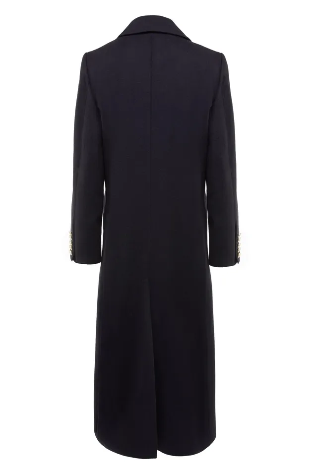 Holland Cooper Double Breasted Coat Soft Black Women Tailoring