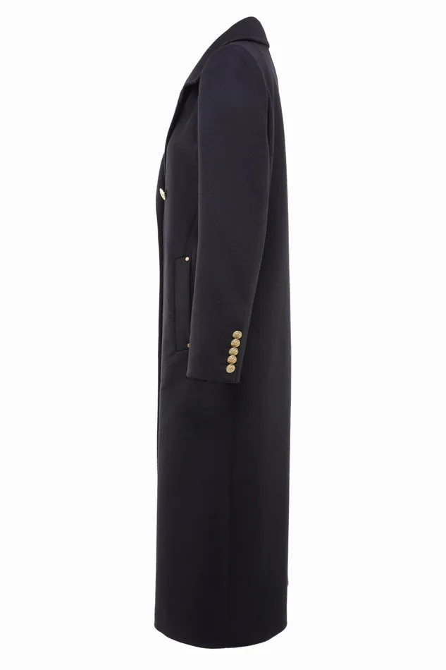 Holland Cooper Double Breasted Coat Soft Black Women Tailoring