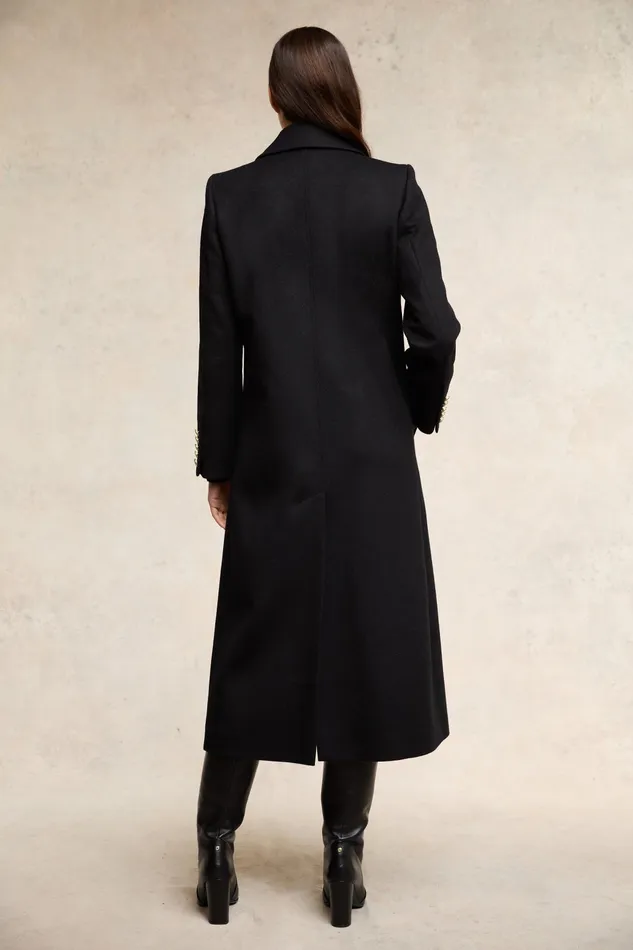 Holland Cooper Double Breasted Coat Soft Black Women Tailoring